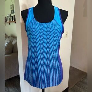 Cascade Sport Blue and Purple Women's Racerback Tank Top Size Large